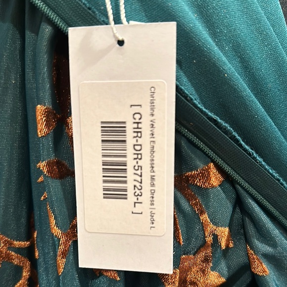 Blue and Brown Floral Maxi Dress with Bishop Sleeve - Picture 5 of 10